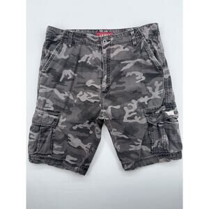 Levi's Camo Cargo Shorts Men 38 Cotton Utility Pockets Classic Military Y2K